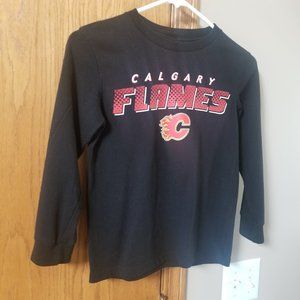 Kids Calgary Flames Long Sleeve Shirt  Size 7/8